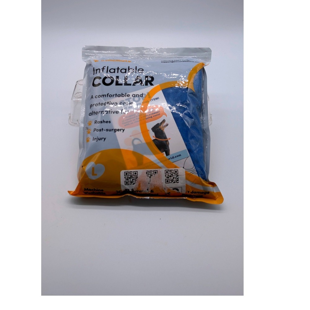Bencmate Inflatable Dog Recovery Collar Large Blue Protective E Collar New